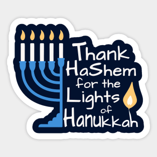 Thank HaShem for the Lights of Hanukkah – Menorah Design Sticker